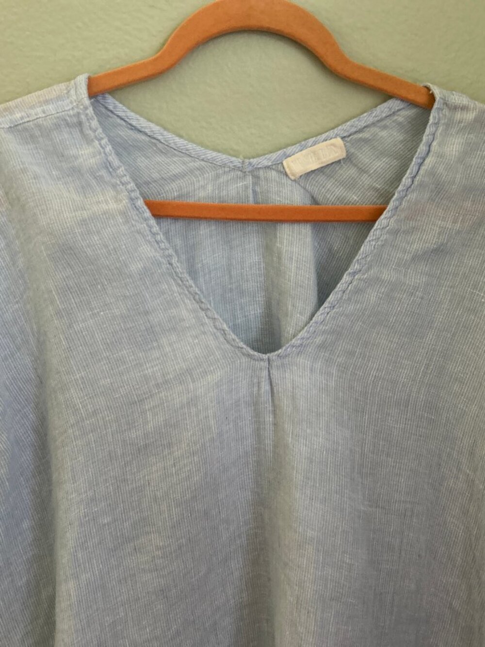 CP SHADES  ~ Blue & White Striped Linen Blouse / Top ~ M - Picture 3 of 7
